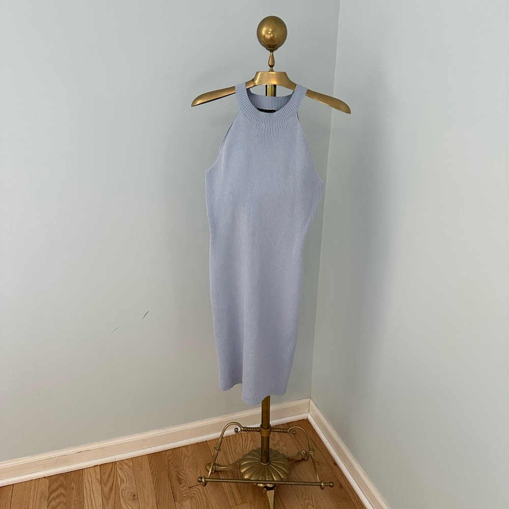 Light Blue Sleeveless Knit Dress
